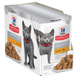 Hill's Science Plan - Sachet Repas Kitten Stérilisé au Poulet pour Chaton - 12x85g