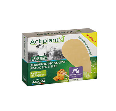 ActiPlant' - Shampoing Solide Peau Sensible pour Chien et Chat - 100g