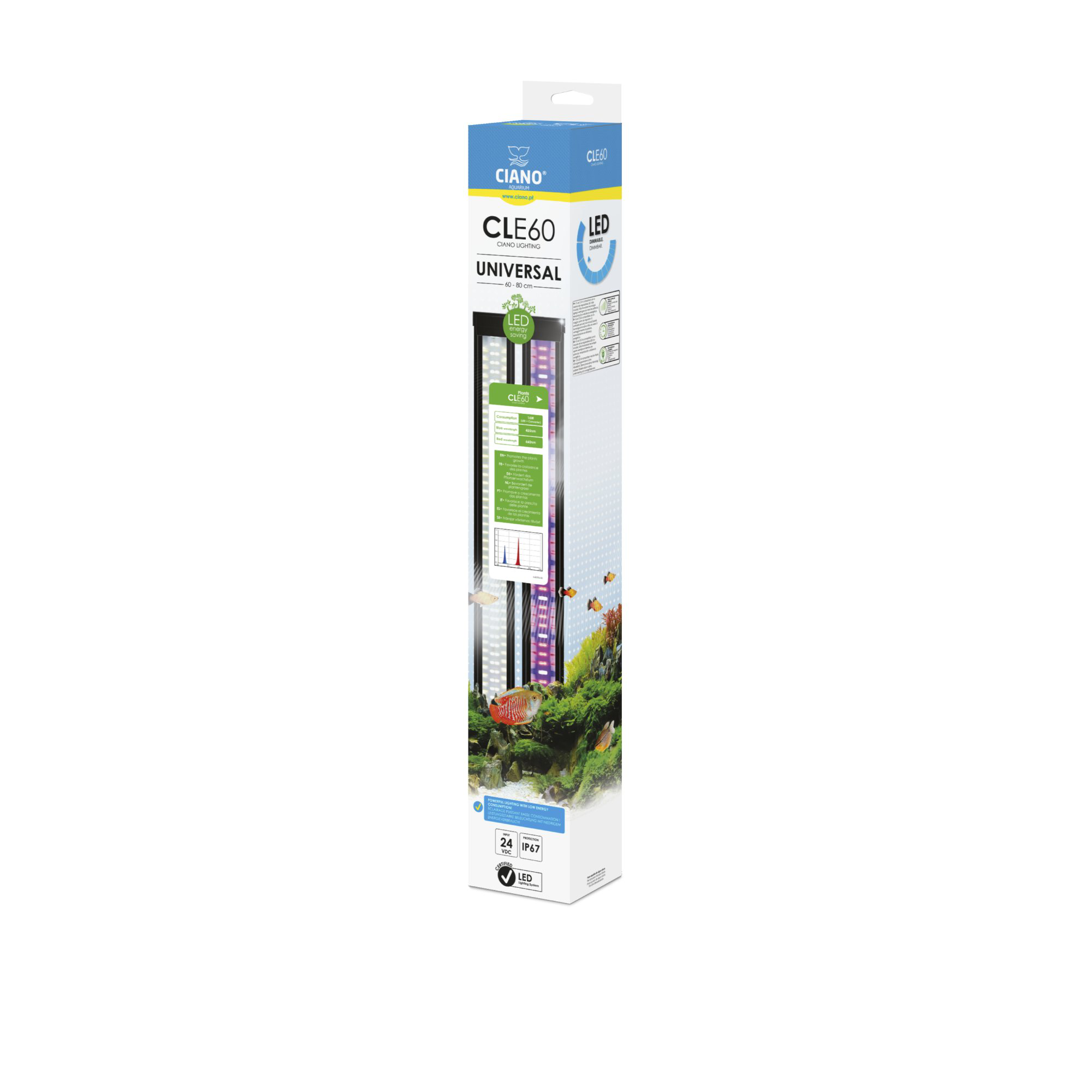 Ciano - Rampe Led CLE 60 Plants Noir pour Aquarium d'Eau Douce Image num&eacute;ro 3