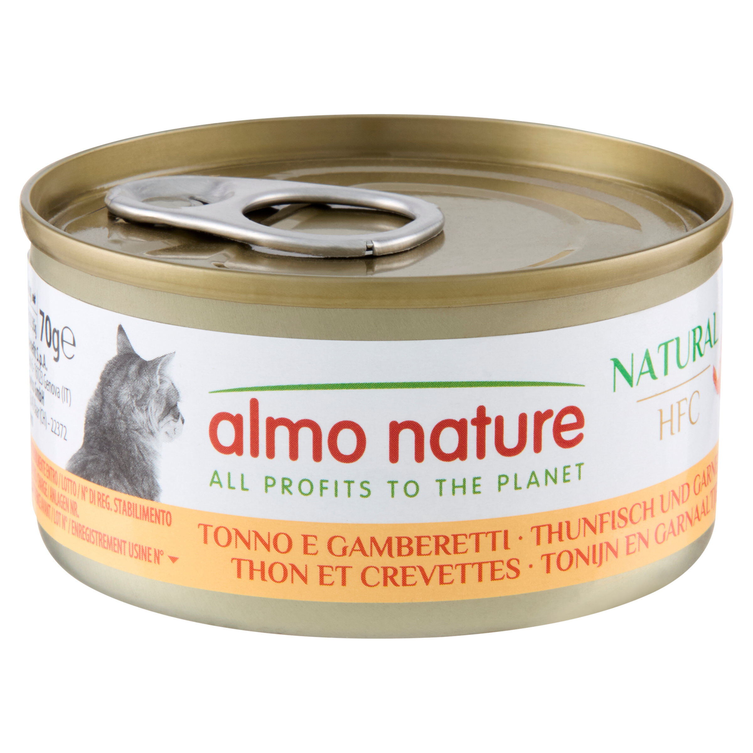 Almo Nature - P&acirc;t&eacute;e en Bo&icirc;te HFC Natural Thon et Crevettes pour Chat - 70g Image num&eacute;ro 1