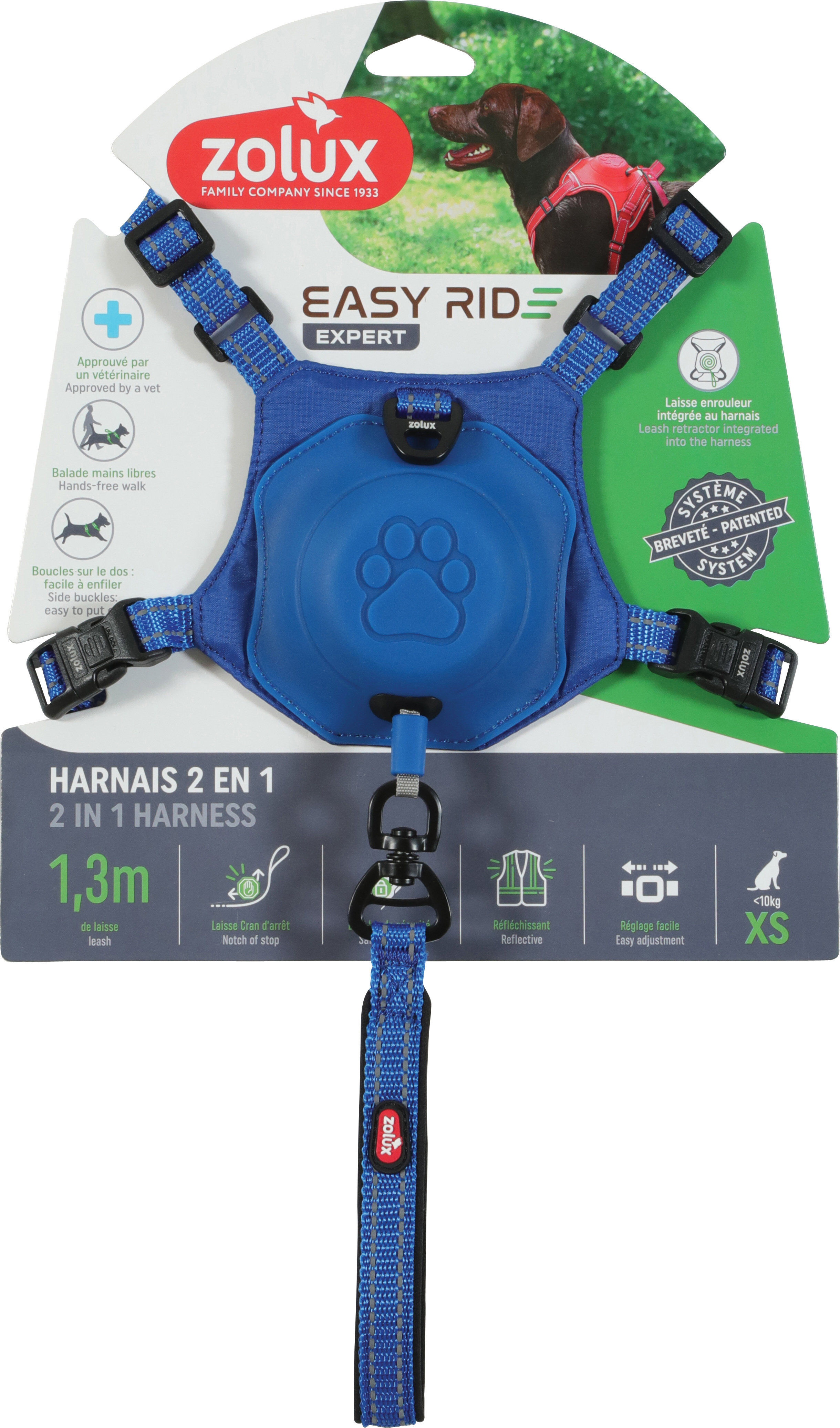 Zolux - Harnais Easyride Bleu pour Chiens - XS Image num&eacute;ro 1