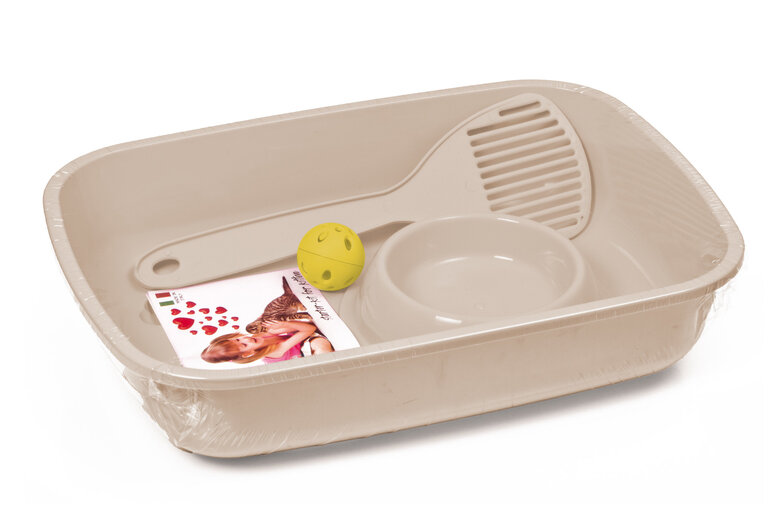 Animalis - Kit Bac à Litière Chaton - Taupe Image numéro 1 Animalis - Kit Bac à Litière Chaton - Taupe Image numéro 1