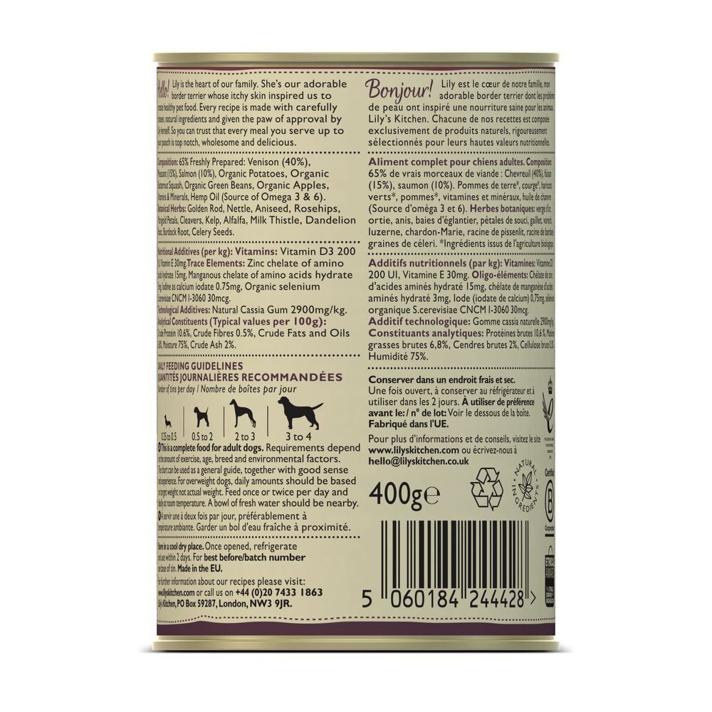 Lily's Kitchen - Recette Civet de Chevreuil et Faisan pour Chiens - 400g Image num&eacute;ro 3