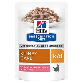 Hill's - Sachet Repas Prescription Diet K/D Kidney Care au Saumon pour Chats - 12x85g
