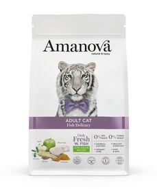 Amanova - Croquettes Adult au Poisson pour Chats - 1,5Kg