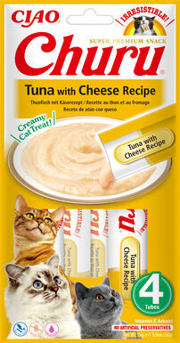 Inaba - Friandises Churu Recette Thon et Fromage pour Chats - 4x14g
