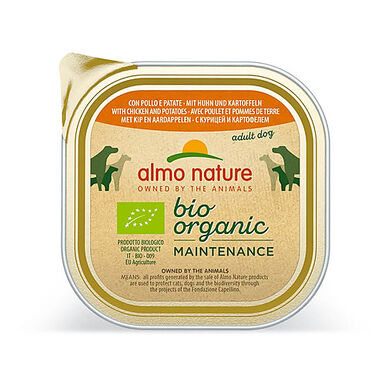 Almo Nature - Pâtée en Barquette Daily Menu Bio au Poulet et Pomme de Terre pour Chien - 300g