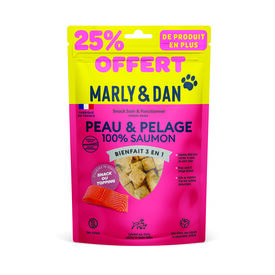 Marly & Dan - Friandises Peau et Pelage au Saumon pour Chiens - 63g