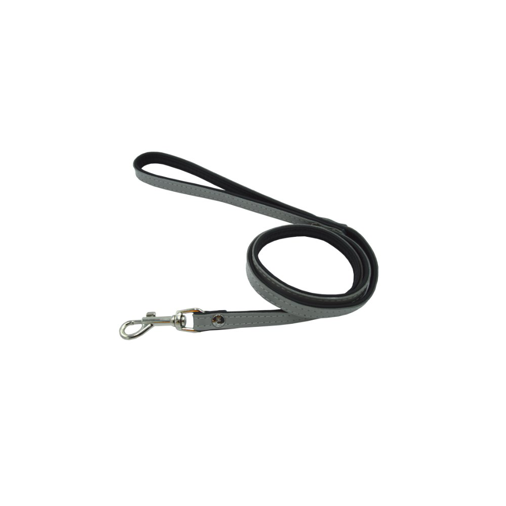 Comme Un Roi - Laisse Cuir So Nature Gris / Noir pour Chien et Chat - 120cm Image num&eacute;ro 1