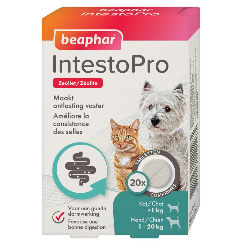 Beaphar - IntestoPro comprimés améliore les selles des chats et petits chiens (< 15kg) - 20 cps image number null