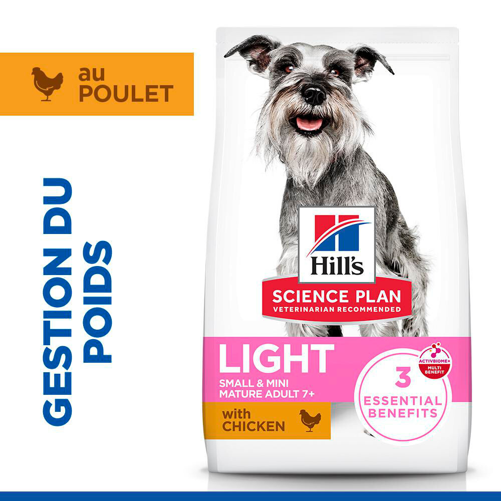 Hill's Science Plan - Mature Adult Light Small & Mini Croquettes Pour Petit Chien Ag&eacute; Poulet - 2,5kg Image num&eacute;ro 3