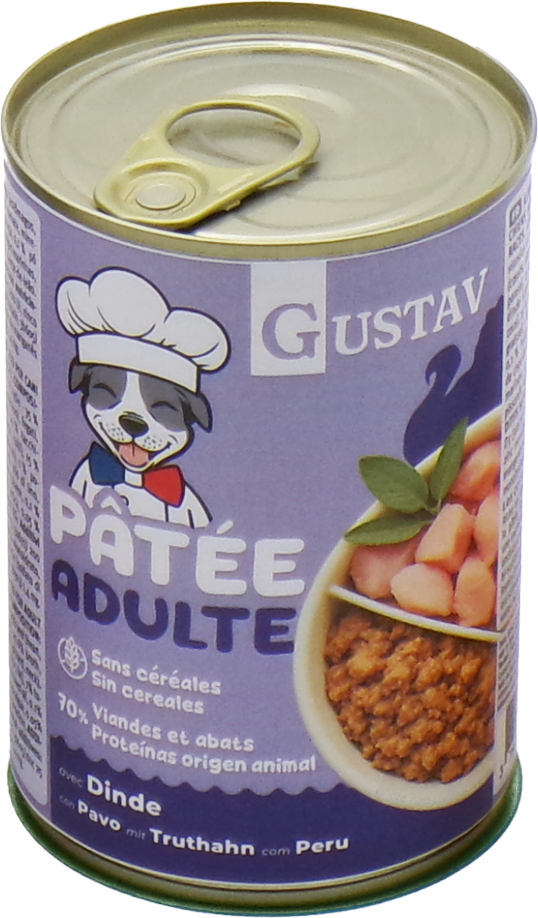 Gustav - P&acirc;t&eacute;e Adulte &agrave; la Dinde pour Chiens - 400g Image num&eacute;ro 2