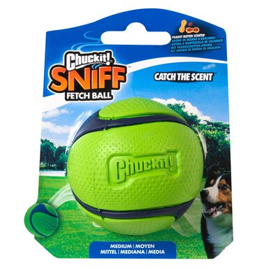 ChuckIt! - Balle Sniff Fetch Ball Beurre de Cacahouette pour Chiens - M
