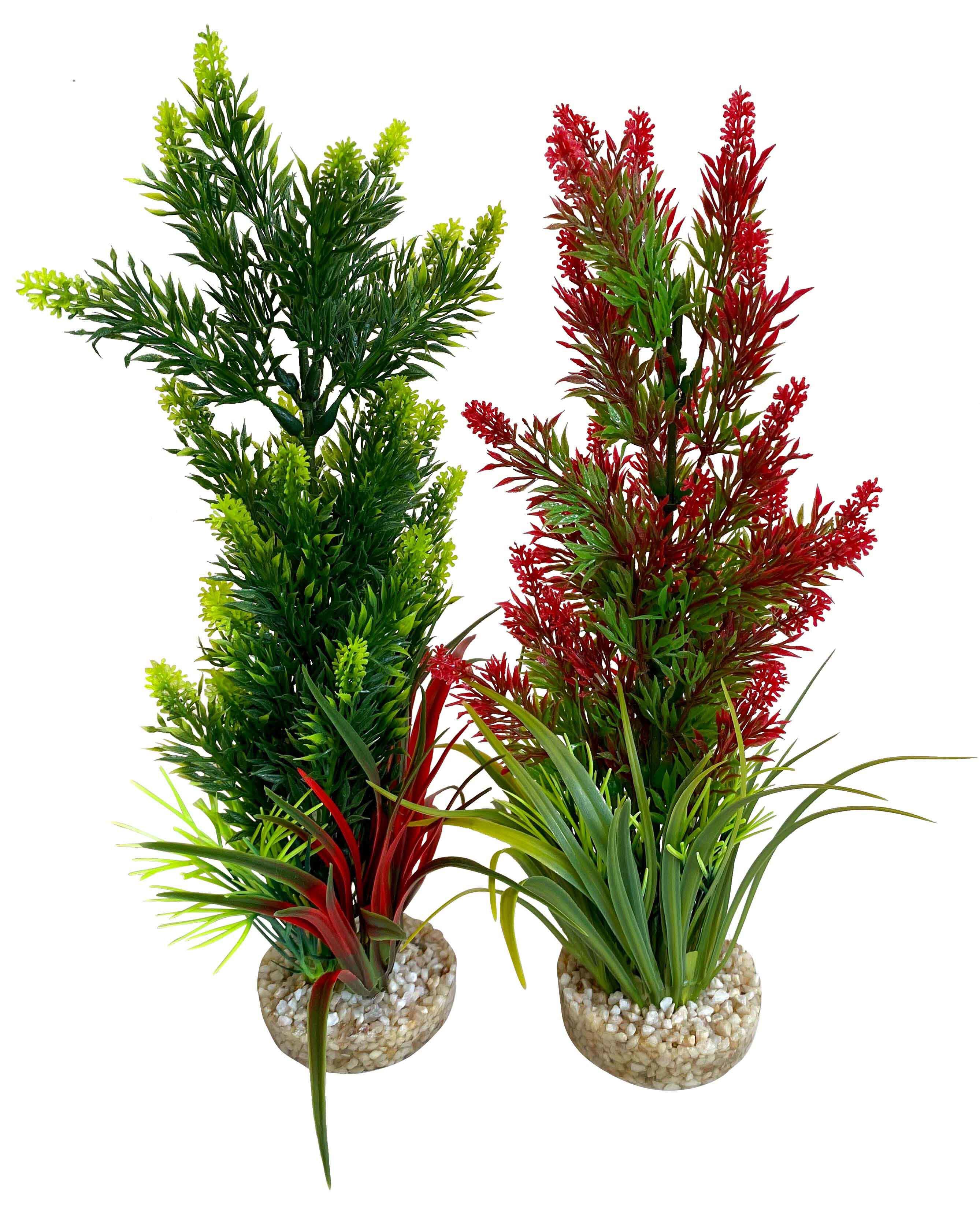 Tyrol - D&eacute;coration Cocktail Plant Large + support Sable Naturel pour Aquarium - 35cm Image num&eacute;ro 1