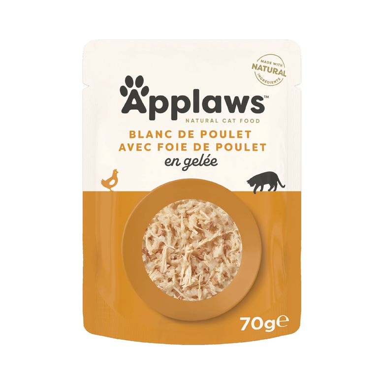 Applaws - Sachet Poulet et Foie en Gelée pour Chat - 70g Image numéro 1 Applaws - Sachet Poulet et Foie en Gelée pour Chat - 70g Image numéro 1