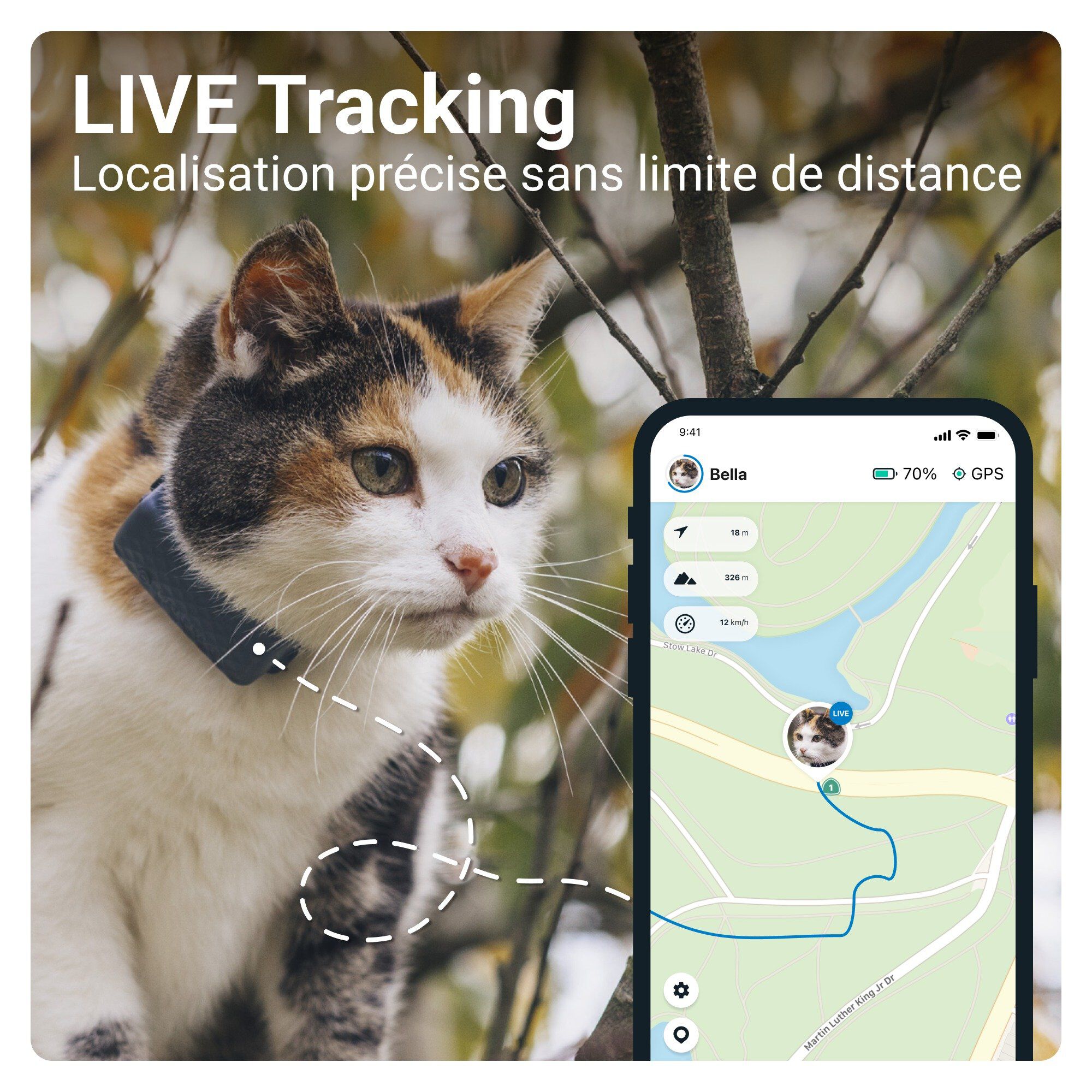 Tractive - Traceur GPS CAT mini pour Chats - 25g Image num&eacute;ro 3
