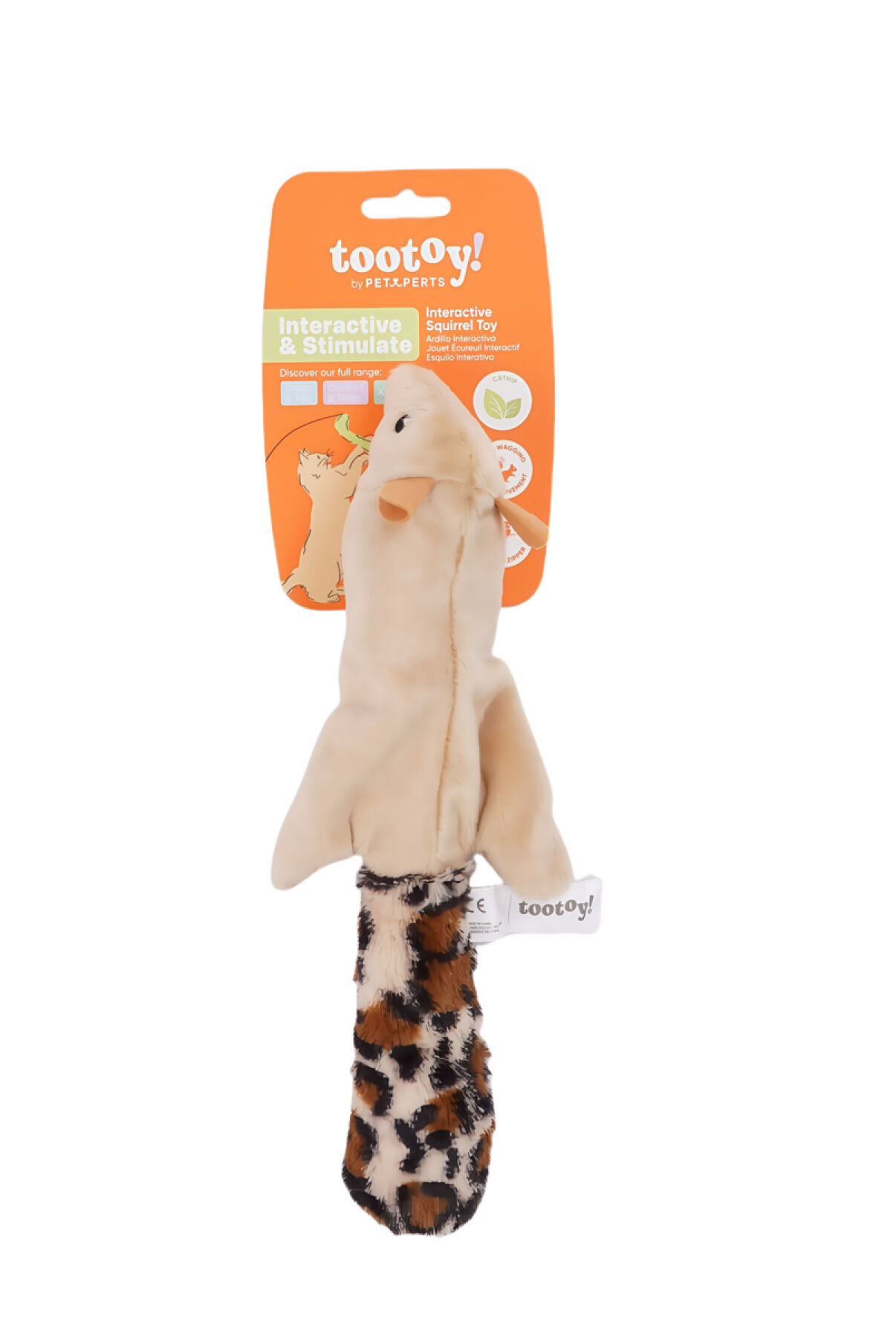 Tootoy! - Jouet Peluche Skinneeez Ecureuil Interactif - Beige Image num&eacute;ro 7