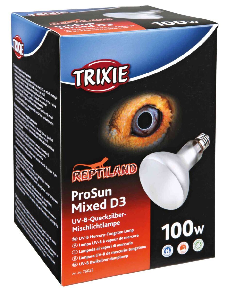 Trixie - Lampe UV B ProSun Mixed D3  d&eacute;m. Automatique 100W - 95  x 130 mm Image num&eacute;ro 1