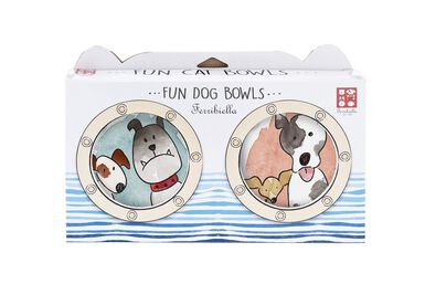 Ferribiella - Etui 2 Bols Aquarelle pour Chiens - 450mlx2