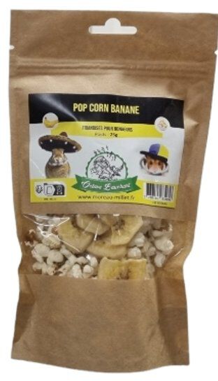 Octave Bauchant - Friandises Pop-corn Banane Rongeurs - 25G Image num&eacute;ro 1