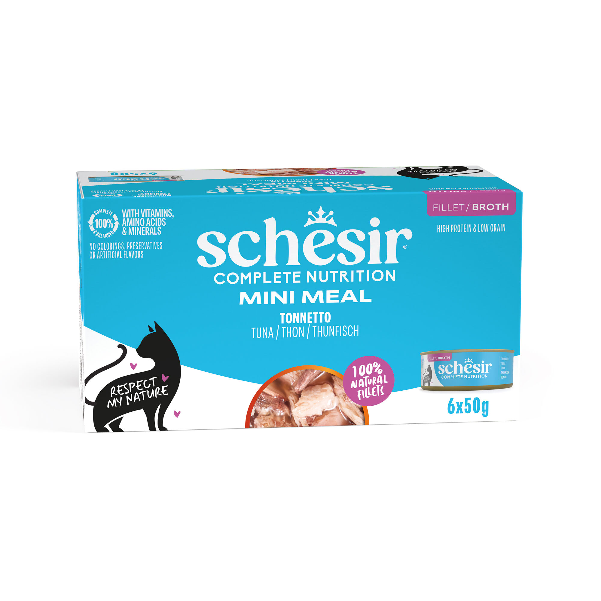 Schesir - P&acirc;t&eacute;e en Gel&eacute;e Thon en Bouillon Pour Chats - 6x50g Image num&eacute;ro 1