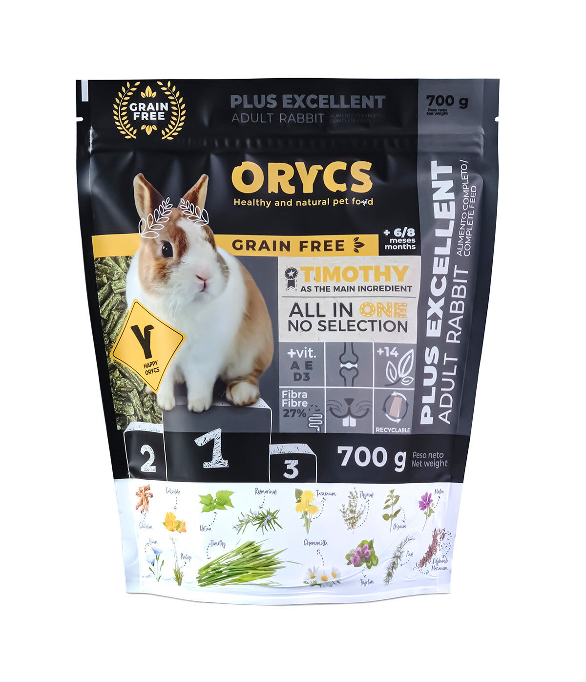 Orycs - Aliment Complet sans C&eacute;r&eacute;ales pour Lapin Adulte - 700g Image num&eacute;ro 1