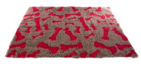 Martin Sellier - Tapis Plat Petbed Os Beige et Rouge pour Chien - 50x75cm