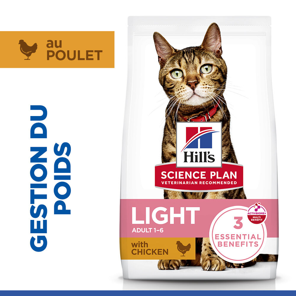 Hill's Science Plan - Adult Light Croquettes Pour Chat Au Poulet  -  1,5kg Image num&eacute;ro 3