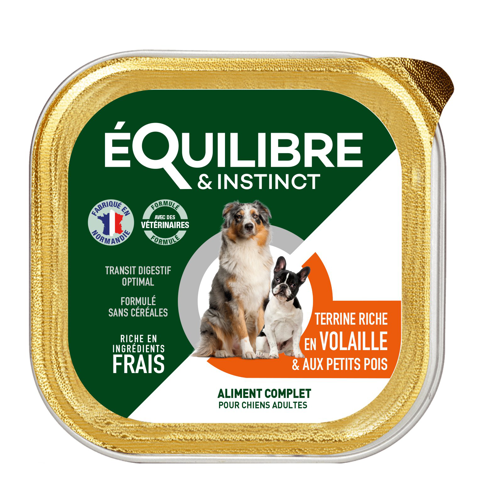 &Eacute;quilibre & Instinct - P&acirc;t&eacute;e &agrave; la Volaille et Petits Pois pour Chien - 300g Image num&eacute;ro 1