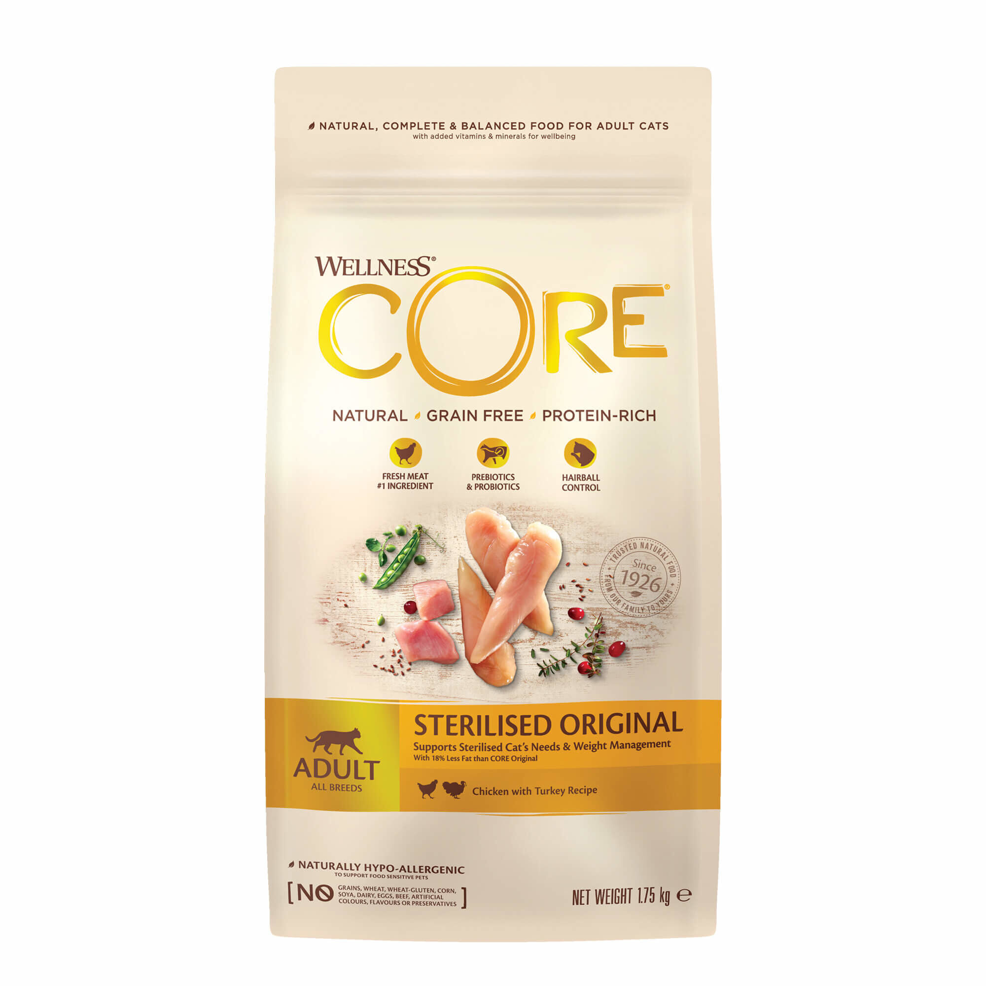 Wellness CORE - Croquettes Sterilised Poulet et Dinde pour Chat - 1,75Kg Image num&eacute;ro 1
