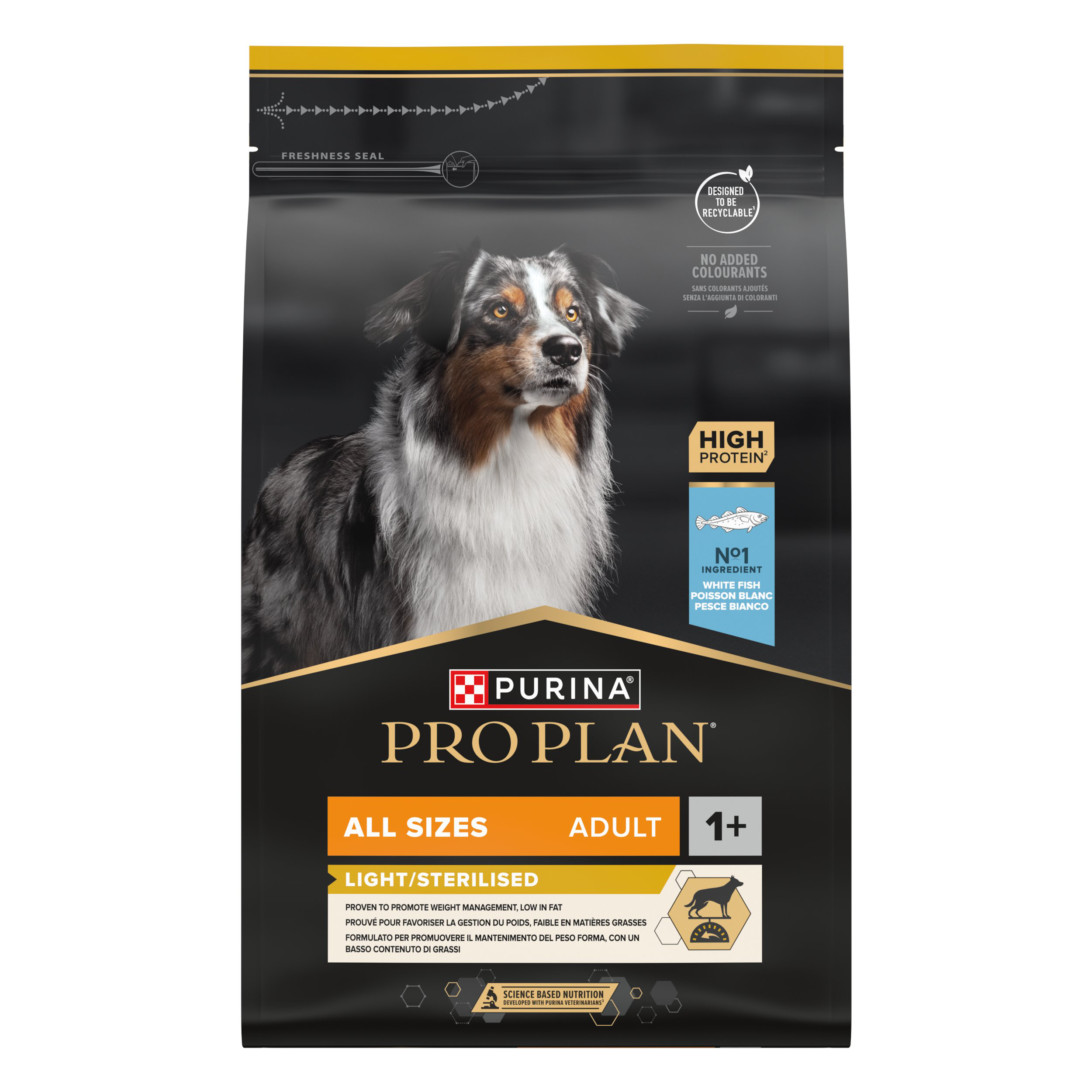 Pro Plan - Croquettes All Sizes Adult Light/Sterilised aux Poissons Blancs pour Chiens - 3Kg Image num&eacute;ro 1