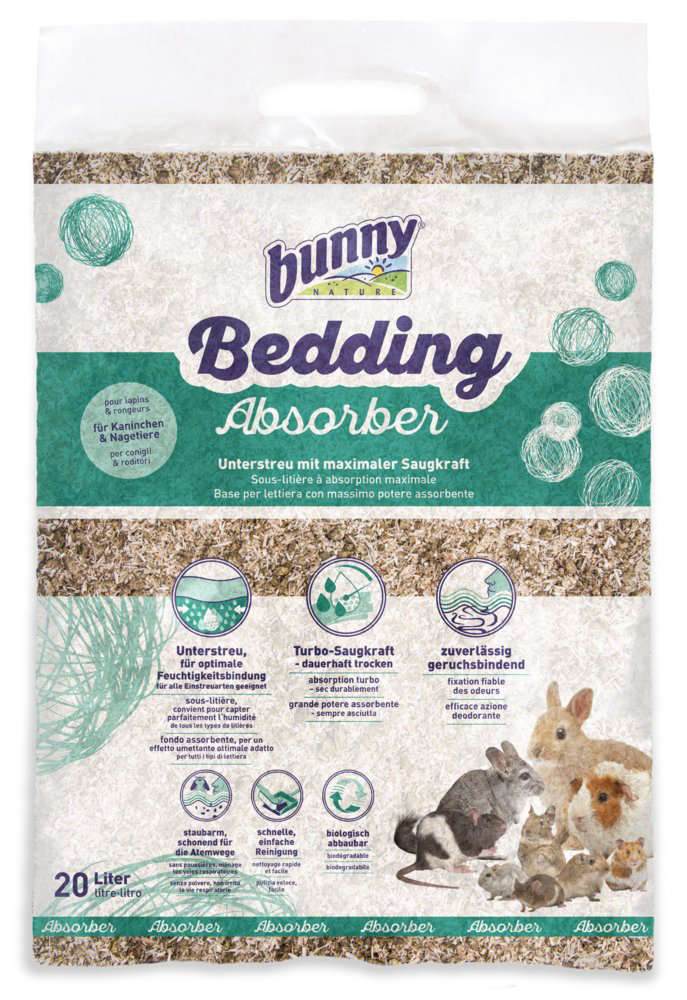 BunnyNature - Liti&egrave;re naturelle absorption maximale Bedding Absorber - 20 l Image num&eacute;ro 1