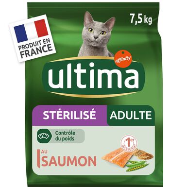 Ultima - Croquettes Chat Stérilisé Adulte Saumon - 7,5 kg