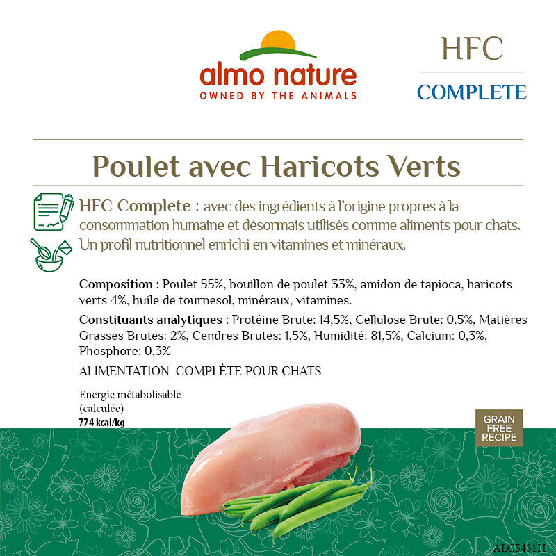 Almo Nature - P&acirc;t&eacute;e en Bo&icirc;te HFC au Poulet et Haricots Verts pour Chat - 70g Image num&eacute;ro 3