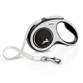 Flexi - Laisse New Confort avec Corde pour Chien Noir
