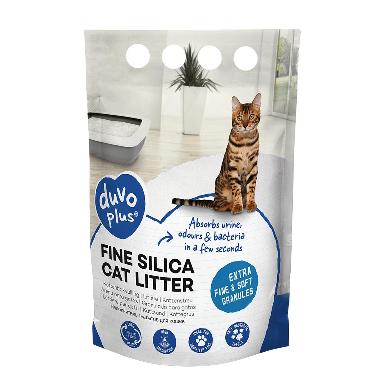Duvoplus - Liti&egrave;re Fine Premium Silica Blanc pour Chats - 5L/2Kg Image num&eacute;ro 1