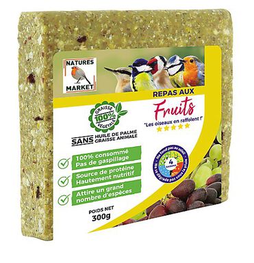 Natures Market - Graisse Végétale aux Fruits pour Oiseaux des Jardins - 300g