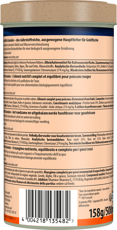 Tetra - Aliment Complet Goldfish Granules en Granulés pour Poissons Rouges - 500ml Image numéro 4 Tetra - Aliment Complet Goldfish Granules en Granulés pour Poissons Rouges - 500ml Image numéro 4
