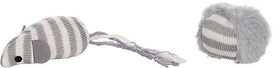 Flamingo - Jouet Faci Souris + Balle Rayé pour Chats - Gris