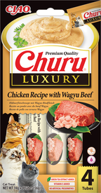 Inaba - Friandises Cr&eacute;meuses Churu LUXURY au Poulet et B&oelig;uf Wagyu pour Chats - 4x14g