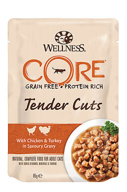Wellness CORE - Repas Tenders Cuts au Poulet et Dinde pour Chat - 85g
