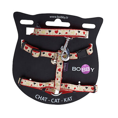 Bobby - Harnais + Laisse Lovely Rouge pour Chats - XS