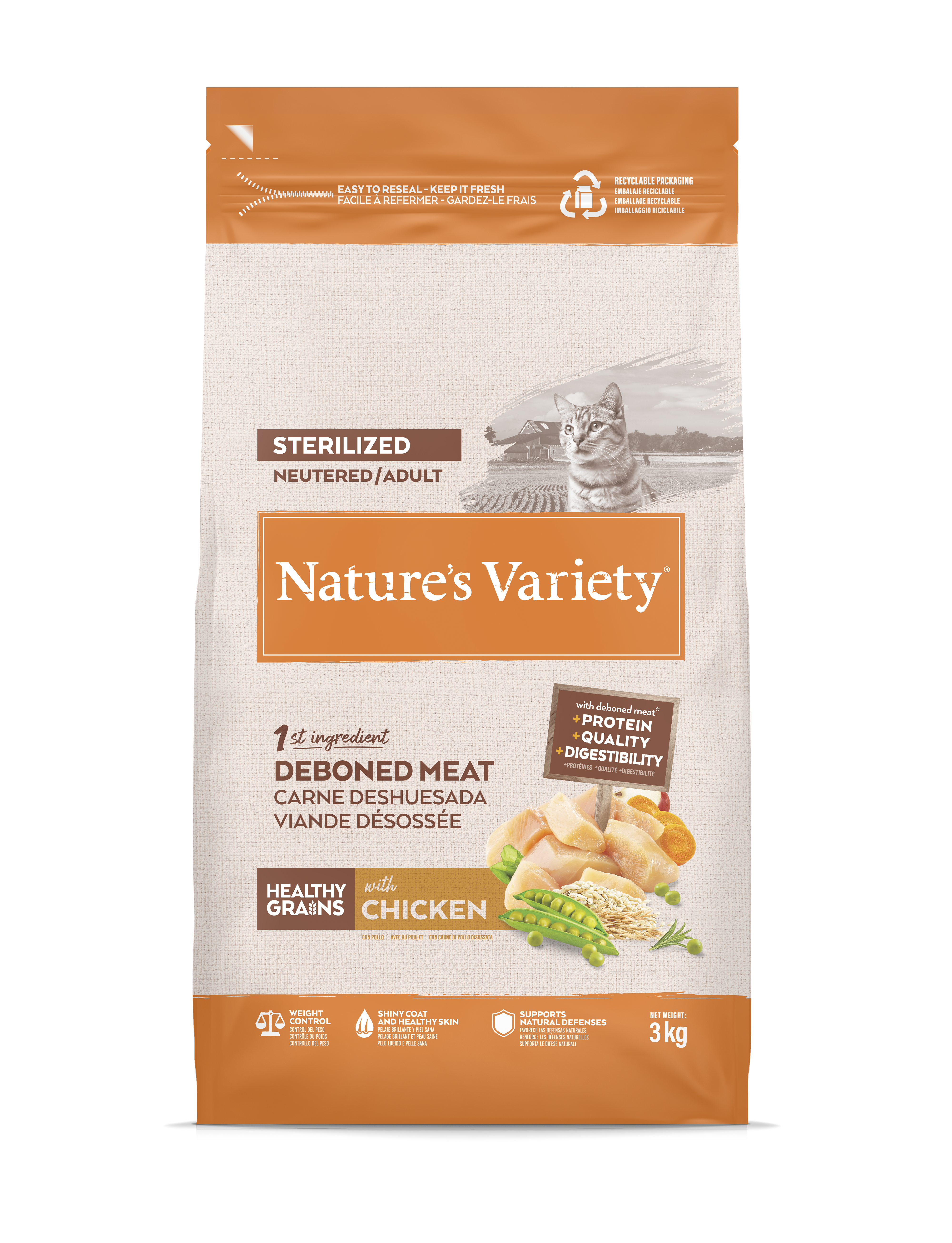 Nature's Variety - Croquettes Healthy Grains St&eacute;rilis&eacute; Poulet pour Chats - 3kg Image num&eacute;ro 2