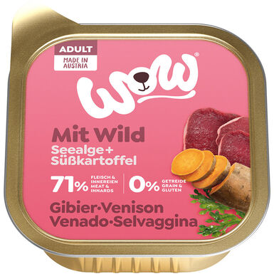 Wow - Repas Complet Naturel au Gibier pour Chien Adultes