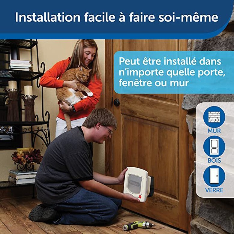 Petsafe - Chatière Porte Magnétique Luxe pour Chiens et chats - Brun image number null