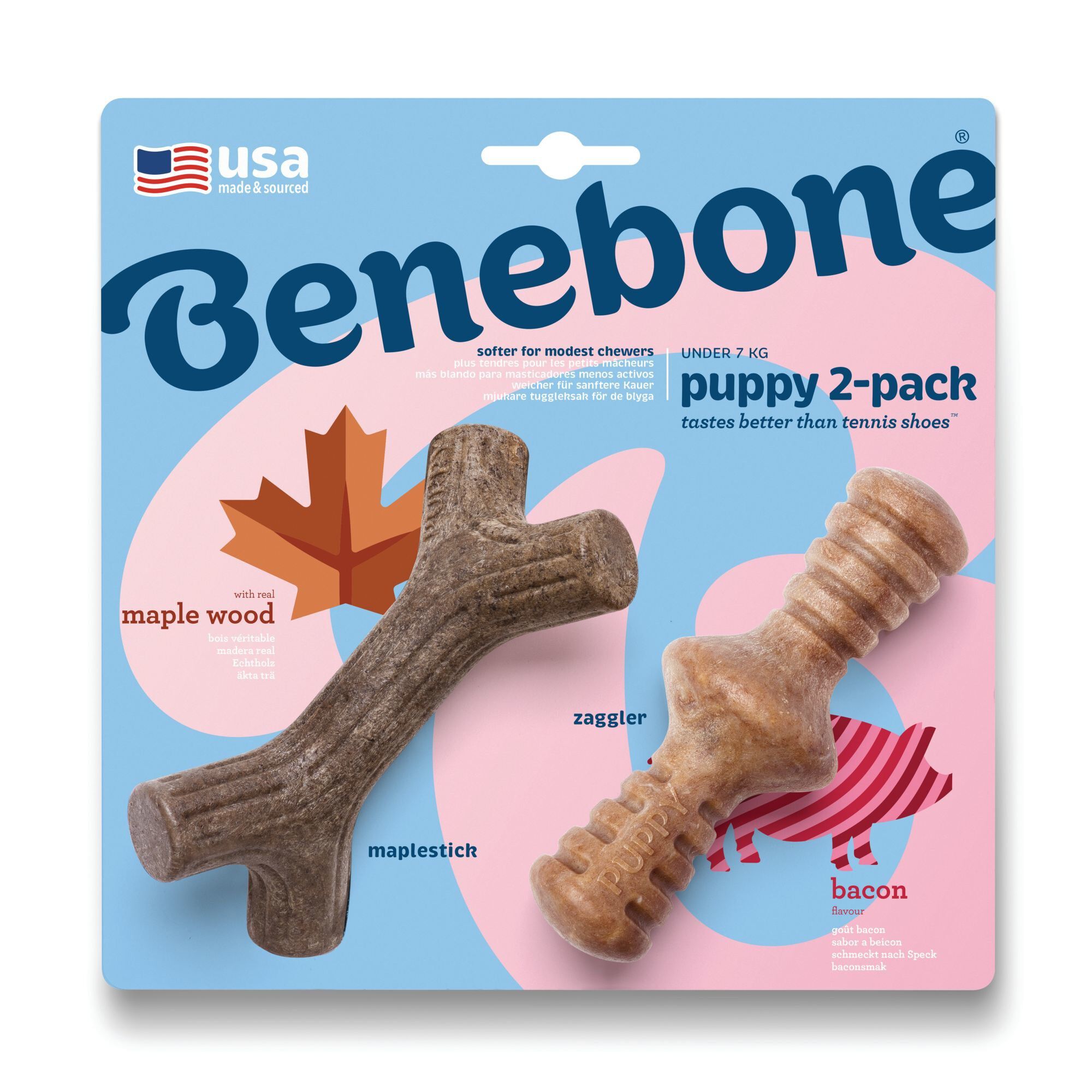 Benebone - Jouet Puppy Pack Maplestick-Zaggler Bacon Image num&eacute;ro 1