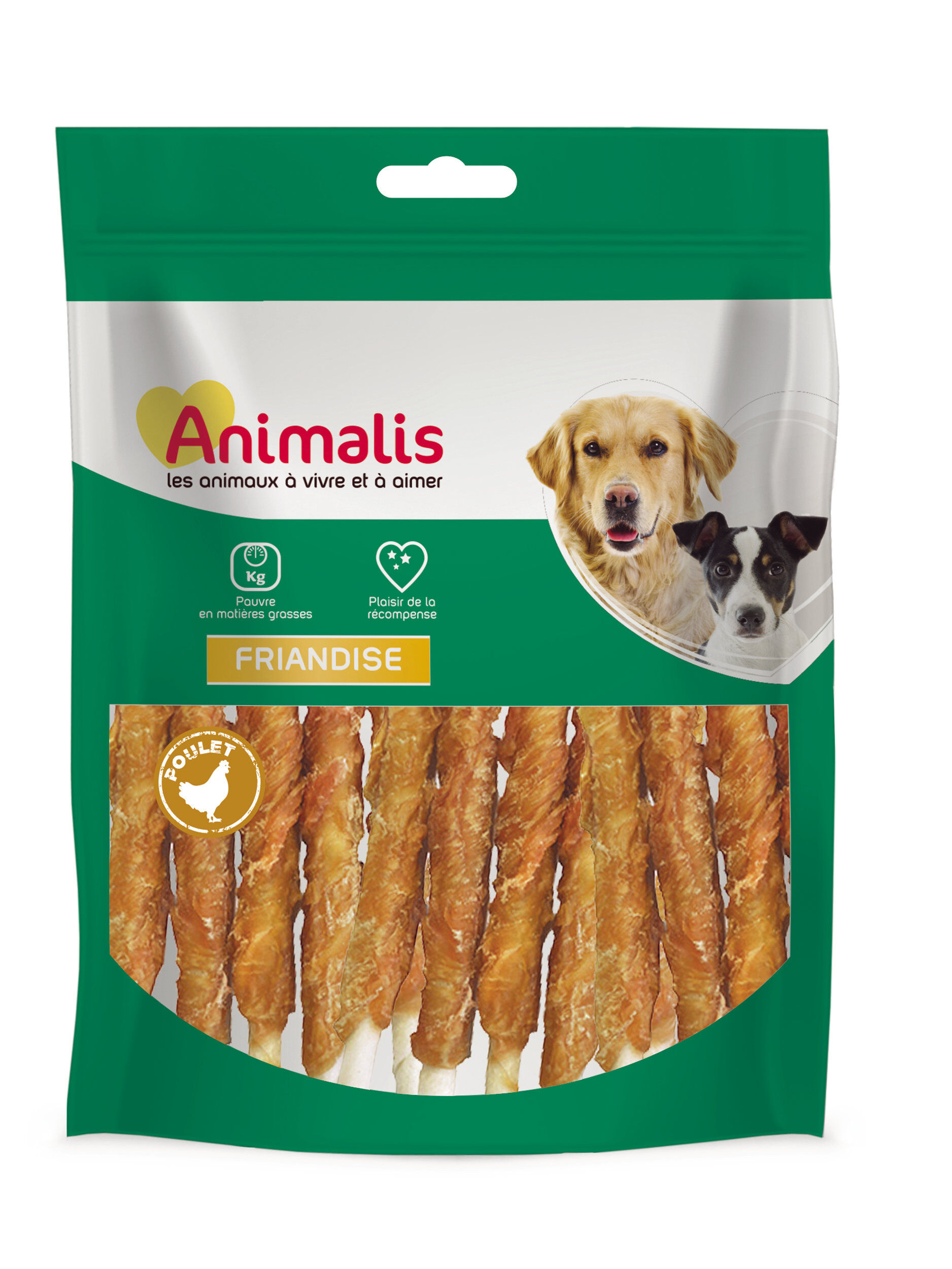 Animalis - Friandises Roul&eacute;s au Poulet pour Chien - 100g Image num&eacute;ro 1