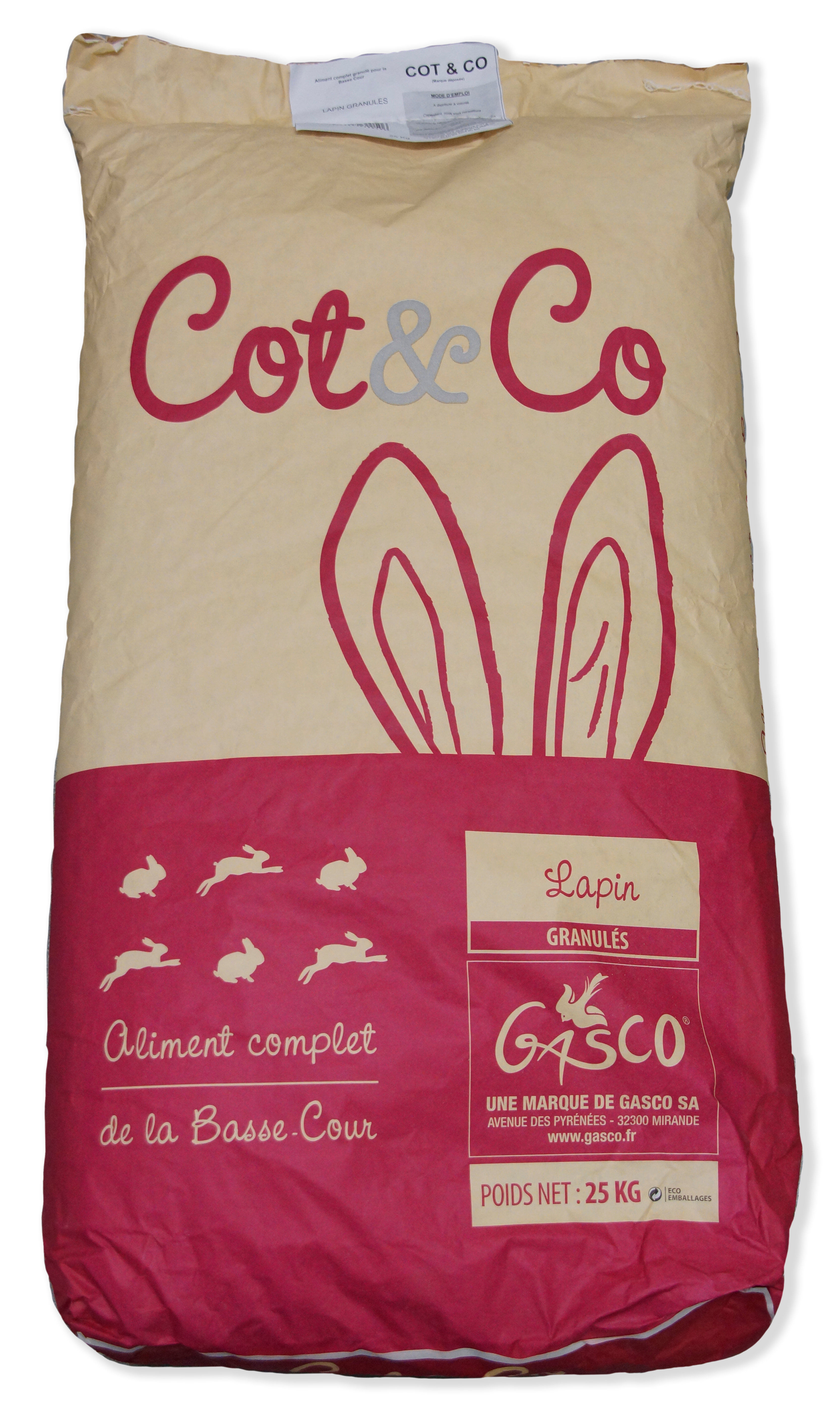 Gasco Cot&Co - Aliment Complet pour Lapins Fermiers - 25Kg Image num&eacute;ro 1