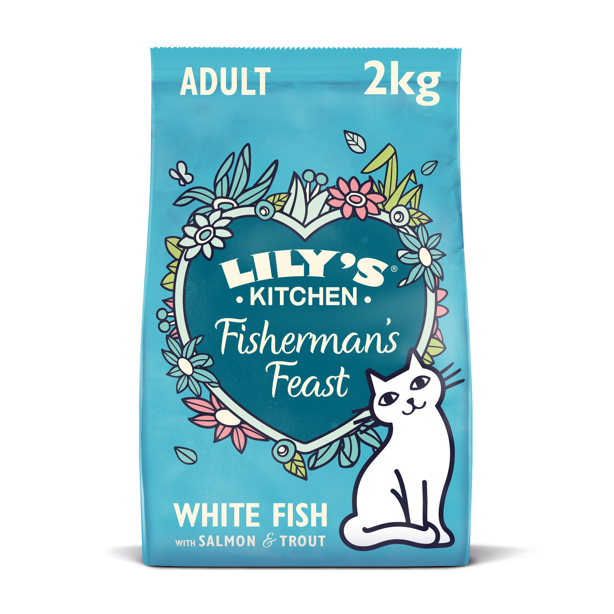 Lily's Kitchen - Croquettes Compl&egrave;tes sans C&eacute;r&eacute;ales aux Poissons avec Saumon pour Chats Adultes - 800g Image num&eacute;ro 2