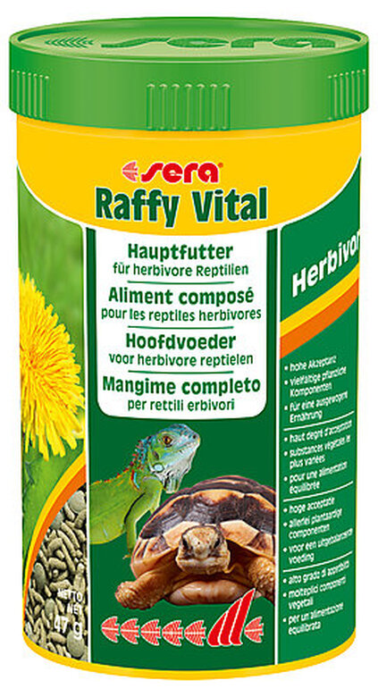Sera - Aliments Composé Raffy Vital pour Tortues Terrestres et Reptiles Herbivores - 250ml image number null